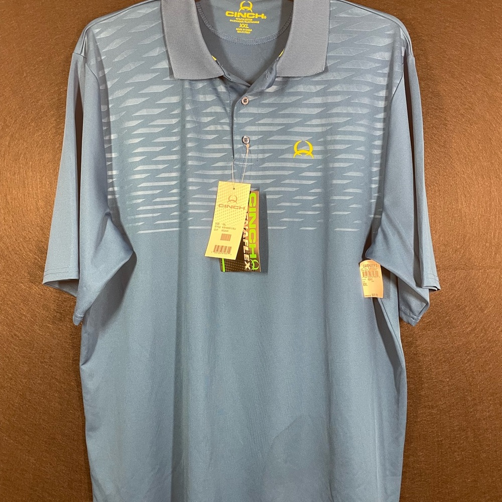 Cinch Men's Polo Shirt in Blue and Yellow